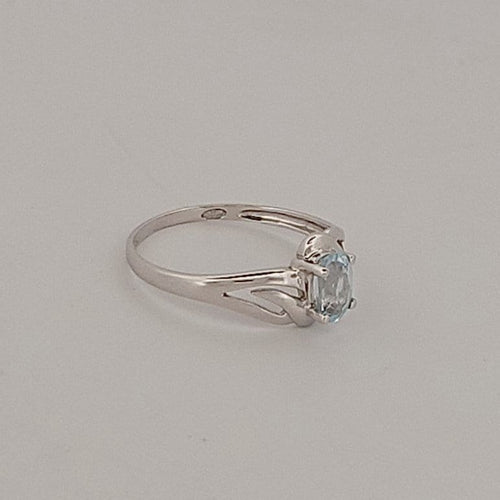 53 Bague aigue-marine en or blanc 58 Facettes 2779533