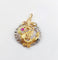 Pendentif chimère en or rose, platine, diamants, perle et rubis 58 Facettes A07495