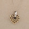 Collier cœur en or jaune et blanc avec brillants 58 Facettes 2909737
