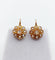 Dormeuses marguerite antiques en or rose 18k, diamants et perles 58 Facettes A07489