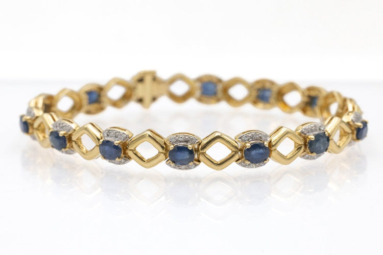 Bracelet en or 18 carats, saphirs et diamants 58 Facettes 13436