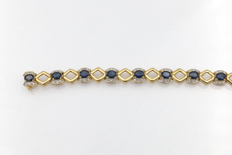 Bracelet en or 18 carats, saphirs et diamants 58 Facettes 13436