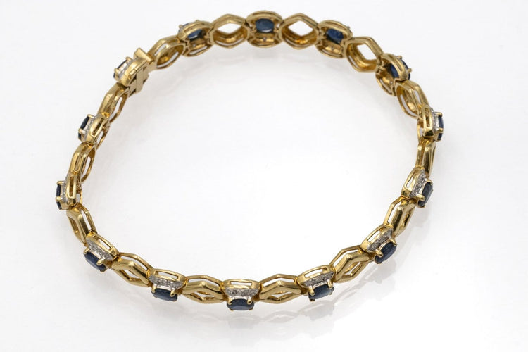 Bracelet en or 18 carats, saphirs et diamants 58 Facettes 13436