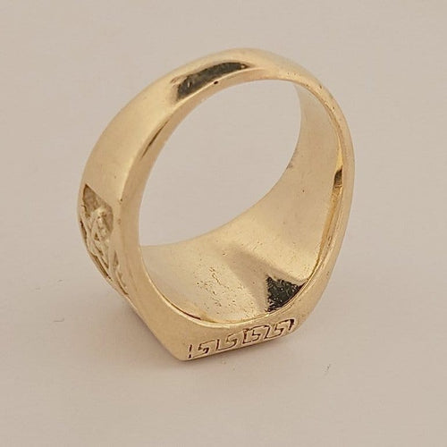 65.5 Chevalière maçonnique homme en or jaune et corail 58 Facettes DP26902256