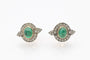 Boucles d'oreilles en or jaune avec émeraudes et diamants 58 Facettes 13448