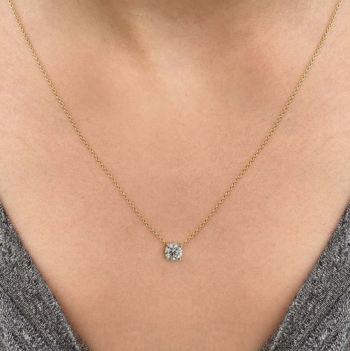 Embrace - Collier solitaire en or 18 carats et diamant 58 Facettes GPD1034YG