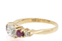 55 Bague en or jaune avec diamants anciens et rubis synthétiques 58 Facettes 13442