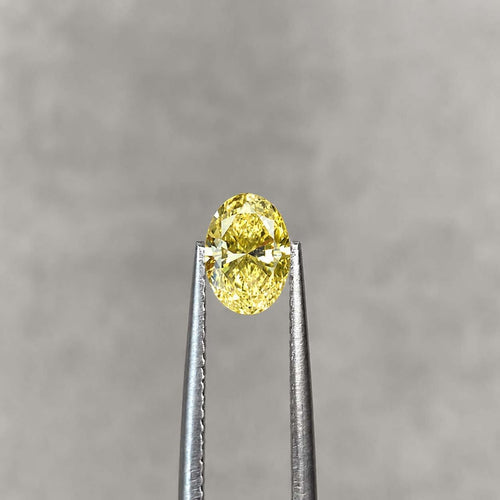 Collier en or 18 carats et diamant jaune ovale 0,50 ct 58 Facettes GPD1023YG-1