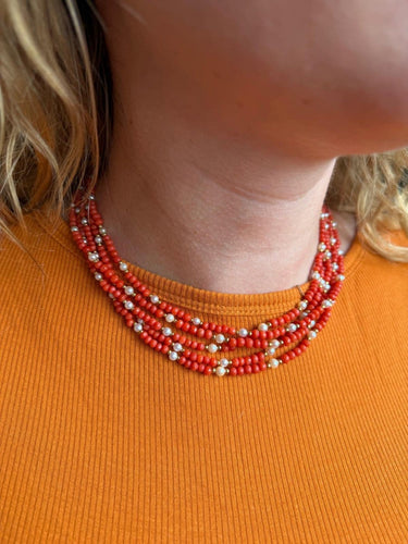 Collier ancien en corail, perles et or jaune 58 Facettes 13475