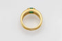 54 Bague chevalière française en or jaune, émeraude et diamants 58 Facettes KPL1