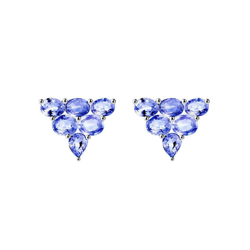 Boucles d'oreilles Eden - Boucles d'oreilles 4,2 ct en or blanc 18K et tanzanites 58 Facettes GER1025TZ