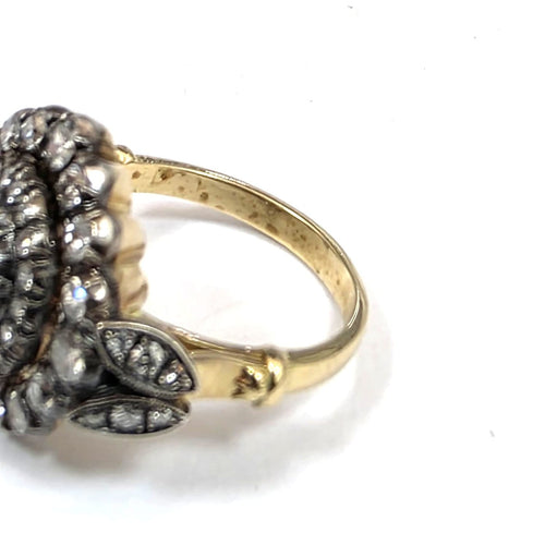 53 Bague en or jaune et argent avec diamants 58 Facettes 444/26 A