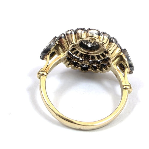 53 Bague en or jaune et argent avec diamants 58 Facettes 444/26 A