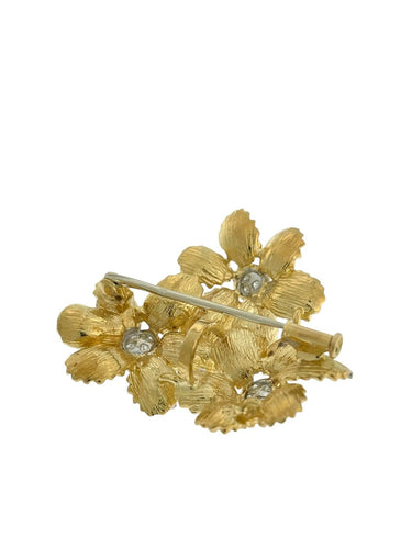 Ensemble boucles d'oreilles et pendentif-broche en or jaune, or blanc et diamants 58 Facettes PA1522