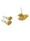 Ensemble boucles d'oreilles et pendentif-broche en or jaune, or blanc et diamants 58 Facettes PA1522