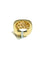 56 Bague cocktail IGI en or jaune 18 carats et saphirs verts 58 Facettes A2083