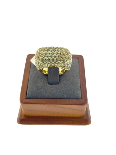 56 Bague cocktail IGI en or jaune 18 carats et saphirs verts 58 Facettes A2083