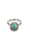 55 Bague Halo en or blanc avec émeraude et diamants 58 Facettes A2084