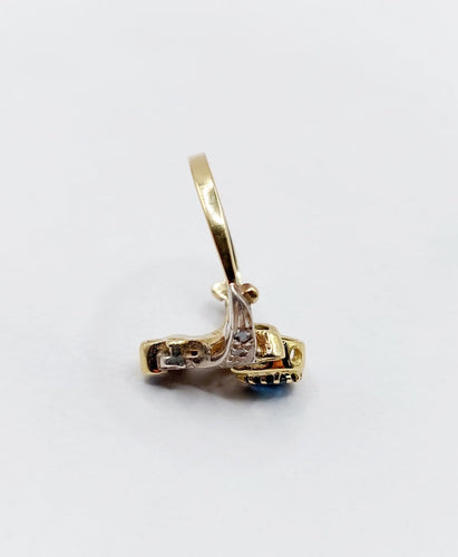 Bague 51 Bague duchesse en or 18k, argent, saphirs et diamants 58 Facettes A07447