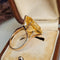 Bague 56.5 Bague cocktail vintage en or rose 18 carats et citrine 58 Facettes 681