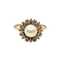 Bague 53 Bague en or jaune avec perle et diamants 58 Facettes 739