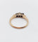 54.5 Bague antique en or rose 14K, diamant taille ancienne et saphirs 58 Facettes A07419