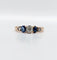 54.5 Bague antique en or rose 14K, diamant taille ancienne et saphirs 58 Facettes A07419