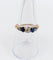 Bague 54.5 Bague antique en or rose 14K, diamant taille ancienne et saphirs 58 Facettes A07419