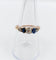 Bague 54.5 Bague antique en or rose 14K, diamant taille ancienne et saphirs 58 Facettes A07419