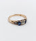 54.5 Bague antique en or rose 14K, diamant taille ancienne et saphirs 58 Facettes A07419