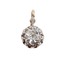 Pendentif antique en or rose 18k, platine et diamant