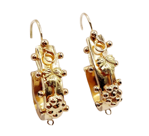 Dormeuses poissardes victoriennes en or rose 18k