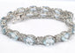 Bracelet Bracelet tennis en or blanc 18 ct avec aigue-marine et diamants 58 Facettes 451/26 D