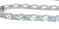 Bracelet tennis en or blanc 18 ct avec aigue-marine et diamants 58 Facettes 451/26 D