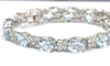 Bracelet tennis en or blanc 18 ct avec aigue-marine et diamants 58 Facettes 451/26 D