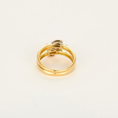 53.5 Bague double anneau cœurs en or et diamants 58 Facettes Bgdoublecoeur