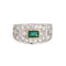 Bague 56 Bague large en platine 900 avec émeraude et diamants - taille 56 (FR) 58 Facettes G13414