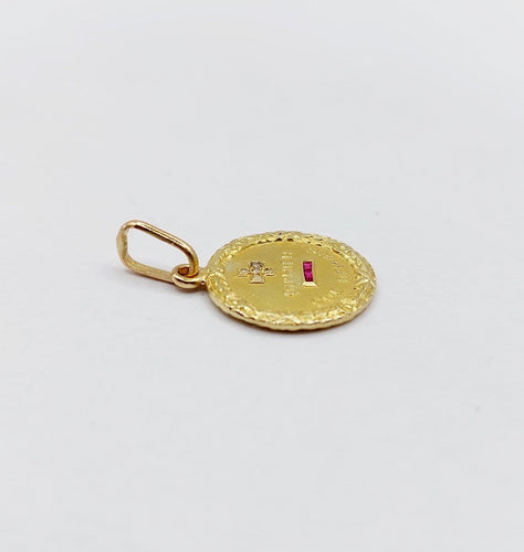 Augis - Pendentif médaille d'amour en or 18k, rubis et diamants 58 Facettes A07123