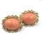 Boucles d'oreilles en or jaune 18 kt, corail rose et diamants 58 Facettes 442/26 E 246/26