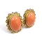 Boucles d'oreilles en or jaune 18 kt, corail rose et diamants 58 Facettes 442/26 E 246/26