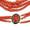 Collier trois rangs en corail avec fermoir en or jaune 18 kt 58 Facettes 221/26 H 114/26