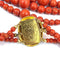 Collier trois rangs en corail avec fermoir en or jaune 18 kt 58 Facettes 221/26 H 114/26
