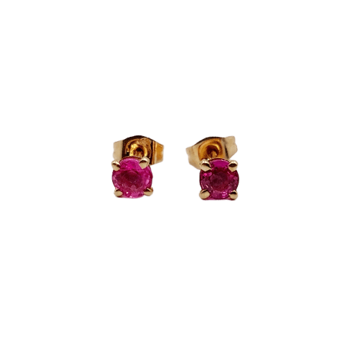 Puces d'oreilles vintage en or rose 18k et spinelles roses 58 Facettes A07556