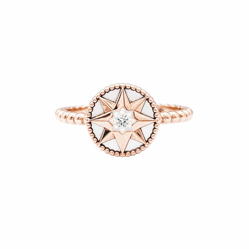 Bague 54 Dior Rose des Vents - Bague en or jaune, nacre et diamant 58 Facettes 35872
