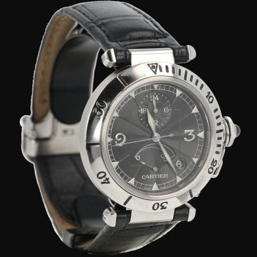 Cartier Pasha - Montre GMT réserve de marche en acier 58 Facettes MT47171