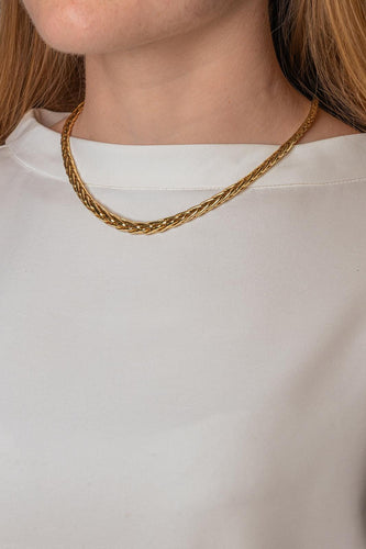 Collier maille palmier en or jaune 58 Facettes 5718544CN
