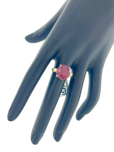 55 Bague cocktail IGI en or jaune, rubis et diamants 58 Facettes A2088