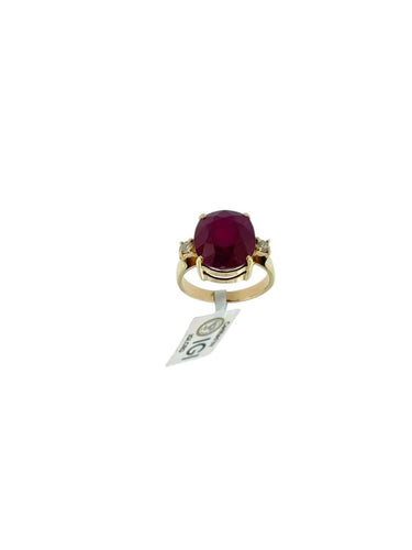 55 Bague cocktail IGI en or jaune, rubis et diamants 58 Facettes A2088
