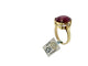 Bague 55 Bague cocktail en or jaune, rubis 11,50 ct et diamants 58 Facettes A2088