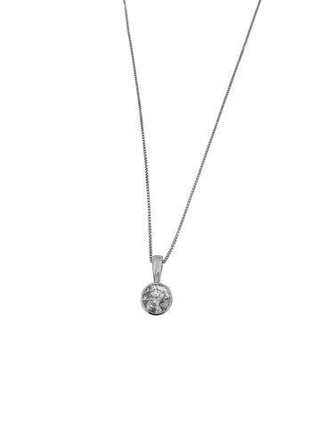 Binder - Collier solitaire en or blanc 14 carats et diamant 1,25 ct 58 Facettes C1594